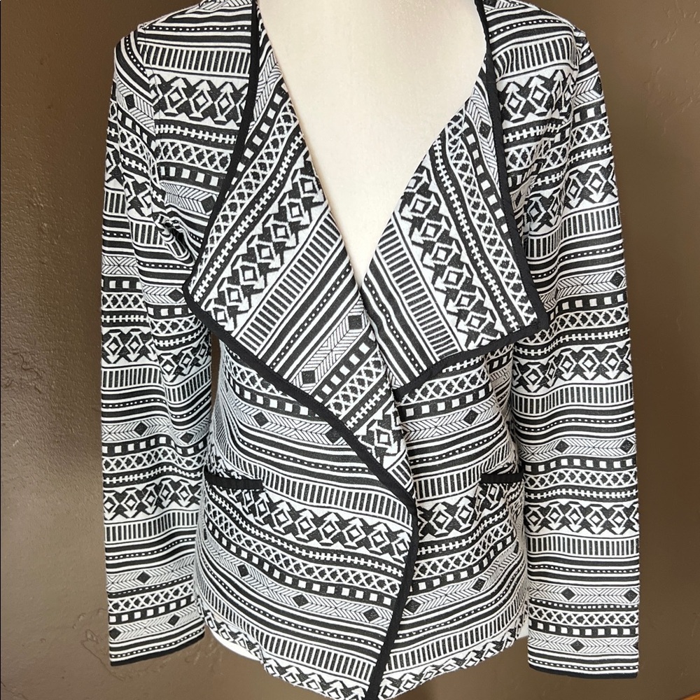 Sanctuary Black and White Geometric Blazer